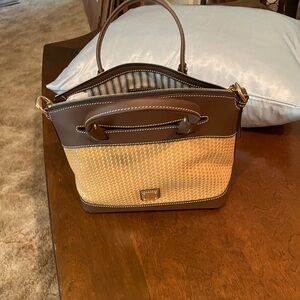 Dooney & Bourke Woven Tan and Brown Satchel